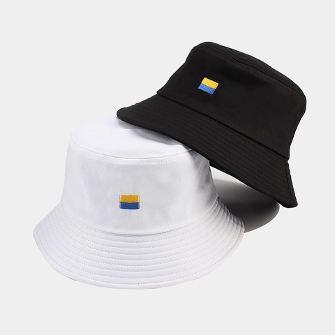 Cappello a Secchiello in Tela di Cotone Casual Unisex Con Ricamo Bandiera Protezione Solare Cappello da Pescatore All'aperto