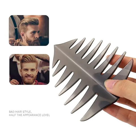 Herren Profi Haarstyling Kämme ABS Kunststoff Retro Vintage Oil Head Pompadour Grobzinkig Entwirrend Barber Tool