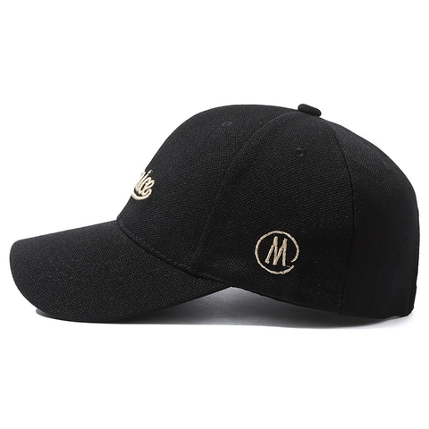 Casquette De Baseball En Polyester Coton Texturé Broderie Lettres Boucle Métallique Réglable Protection Solaire