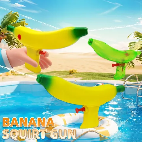 Novelty Banana Shaped Water Gun Manual Press Shooting Toys Simulation Fruit Plastic Squirt Shooter Outdoor Summer Pool Beach Play For Kids Boys Girls