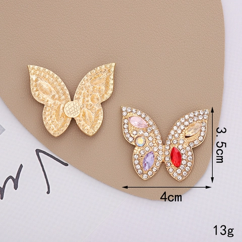 Butterfly Bowknot Alloy Charms With Rhinestone Faux Artificial Pearl DIY Decoration For Phone Case Shoes Crafts Jewelry Making