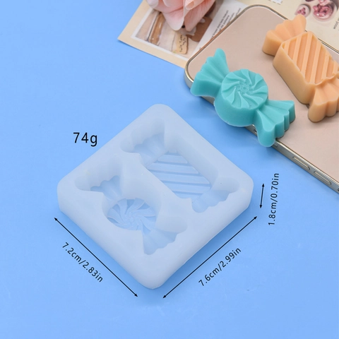Candy Shape Silicone Mold DIY Baking Cake Chocolate Fondant Craft Tool Translucent White Durable Flexible