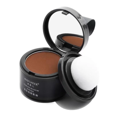 Hairline Shadow Powder Waterproof Sweatproof Hair Root Concealer With Mirror And Puff Portable Forehead Filling