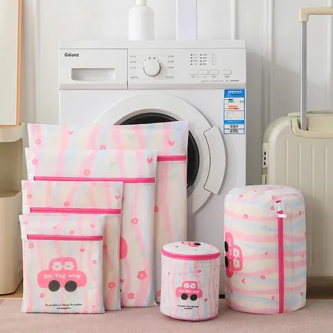 Cartoon Bedruckte Wäschenetze Feinmaschiges Polyester Waschmaschine Schutzbeutel Für BH Unterwäsche Kleidung