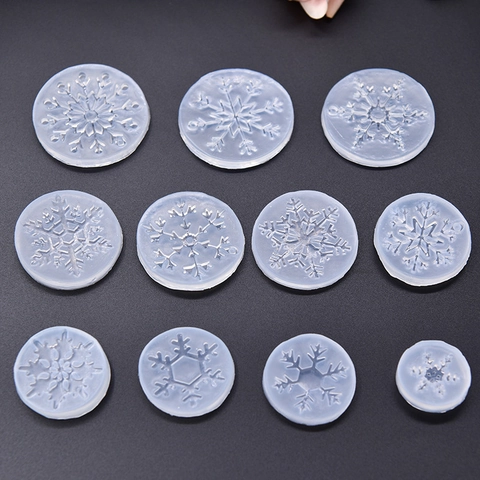 Moldes De Silicona De Copo De Nieve Para Hornear DIY Decoración De Pasteles Resina Jabón Varios Tamaños Redondo Transparente Flexible