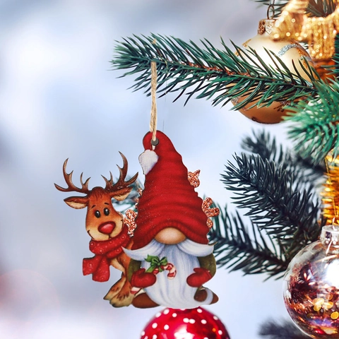 Kerstboomversieringen Houten Kabouter Hangers Feestelijke Dwergen Hangende Decoraties Voor Thuis Feest Binnen Ornamenten