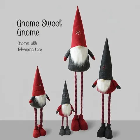 Muñeco Elfo Gnomo De Navidad Con Patas Telescópicas Adorno Tomte Nórdico Grande De Peluche Para Decoración Del Hogar