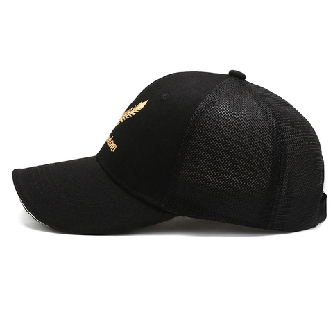 Freedom Feather Embroidery Baseball Cap Mesh Breathable Trucker Hat Cotton Adjustable Sunshade Unisex Outdoor Casual