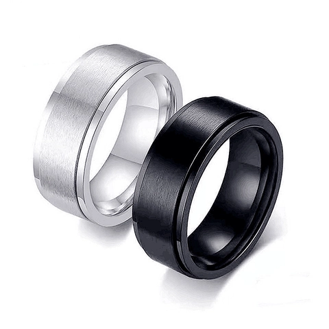 Spinner Ring Stainless Steel Rotatable Stress Relief Jewelry For Men Women Brushed Finish Band