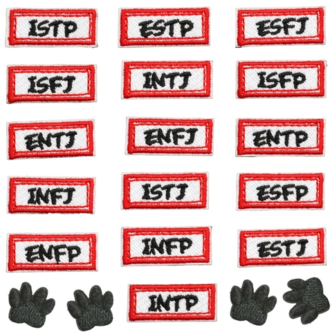 Personality Type Letter Embroidery Patches Cartoon Paw DIY Decorative Applique For Clothing Bag Backpack Polyester