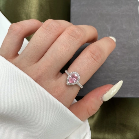 Birnen Wassertropfen Halo Ring 925 Sterlingsilber Zirkon Verlobung Braut Luxusschmuck Für Damen