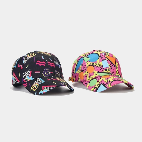 Cappello Da Baseball Stile Memphis Vintage Anni 90 Stampa Geometrica Graffiti Cotone Poliestere Protezione Solare Regolabile