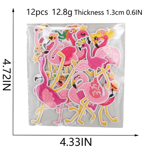 Toppe Ricamate Fenicottero Rosa Uccello Tropicale Applicazione Decorazione DIY Per Vestiti Borse Cappelli