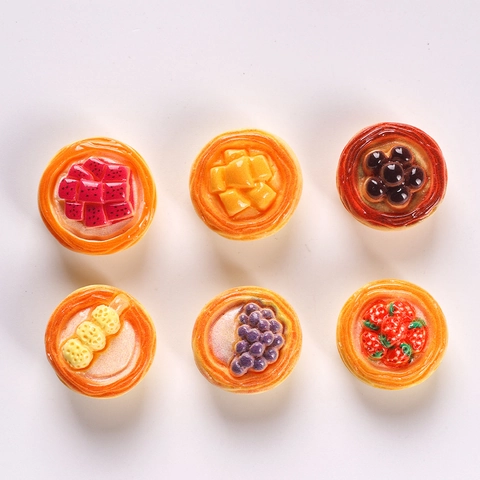 Dijes De Resina De Tarta De Huevo Con Frutas En Miniatura Para Decoración De Casas De Muñecas DIY Accesorios De Pelo