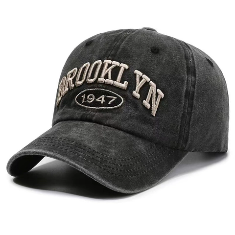 Cappello Da Baseball In Denim Lavato Vintage Retro Brooklyn 1947 Ricamo Regolabile Cappello Da Sole Uomo Donna
