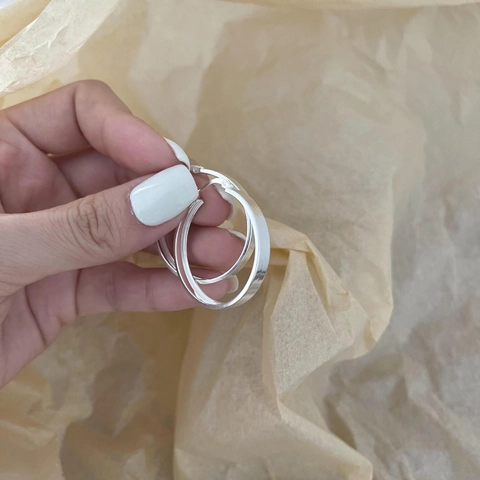 Orecchini A Cerchio In Argento Sterling 925 Minimalisti Geometrici Superficie A Specchio Piatta Gioielli Lucidati
