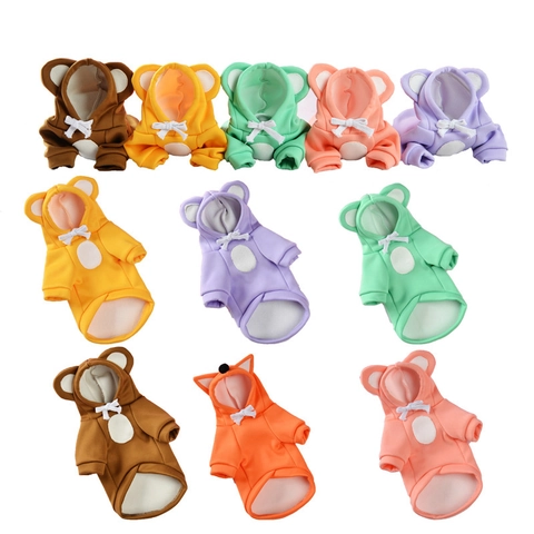 Felpa Con Cappuccio Per Animali Domestici Pile Caldo Inverno Piccolo Cane Gatto Abbigliamento Simpatiche Orecchie Da Animale Costume