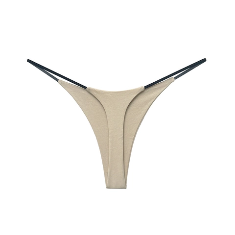 Women Thong Panties Cotton Spandex Thin Straps Low Waist Breathable Sexy Underwear T-Back Leopard Star Print