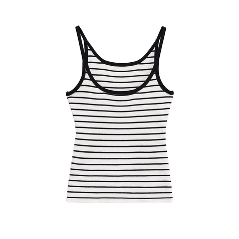 Γυναικείο Casual Πλεκτό Φανελάκι Camisole με Λεπτές Τιράντες Στρογγυλή Λαιμόκοψη Βαμβακερό Μείγμα Εφαρμοστό Μονόχρωμο Ριγέ Γιλέκο
