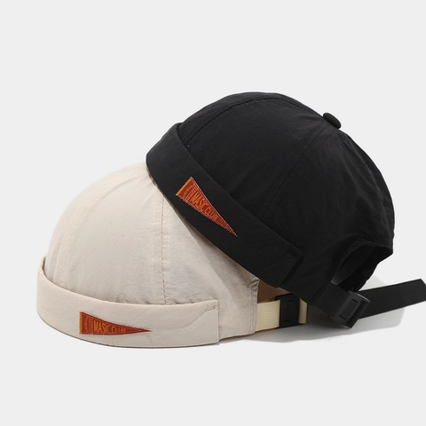 Gorro Docker Ajustable Algodón Sin Ala Retro Streetwear Secado Rápido Impermeable Unisex