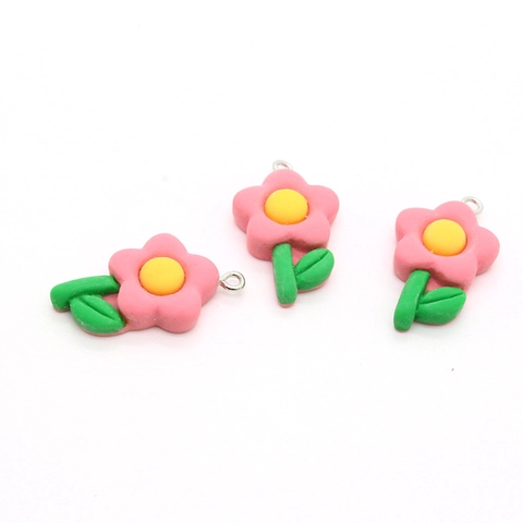 Cartoon Resin Charms Cute Flower Cactus Bee Pendants For DIY Earrings Keychain Phone Case Jewelry Making Accessories