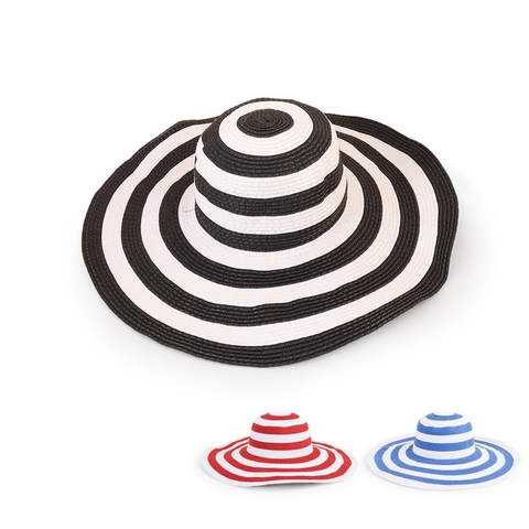Cappello Di Paglia A Righe A Tesa Larga Paglia Di Carta Protezione Solare Estate Spiaggia Parasole Cima Rotonda Per Uomini E Donne