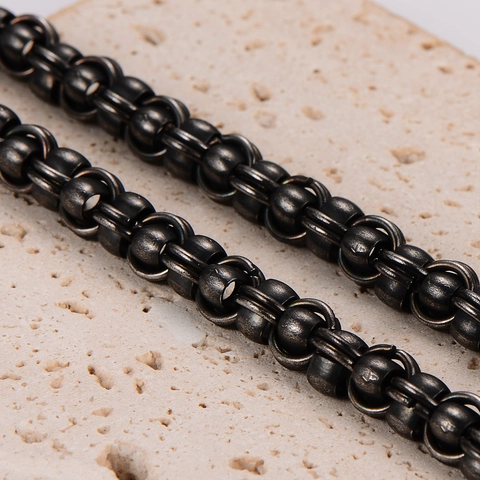 Heren 304 Roestvrij Staal Gevlochten Ketting Ketting Zwart Byzantijnse Hip Hop Punk Stijl Minimalistische Sieraden