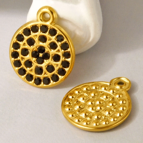 Runder Kreis Anhänger Halskette Charm 304 Edelstahl Strass Eingelegt Geometrisch Minimalistisch Trendiger Schmuck Für Damen