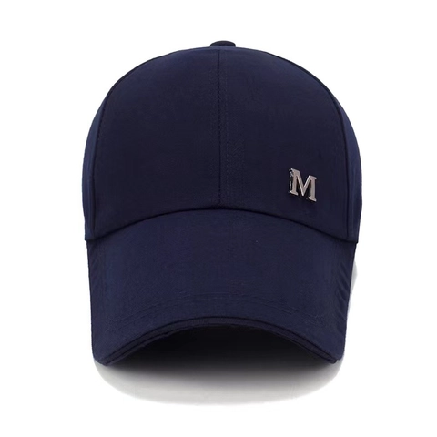 Casquette De Baseball En Coton Polyester Avec Étiquette Métallique M Protection Solaire Ajustable Vintage Unisexe