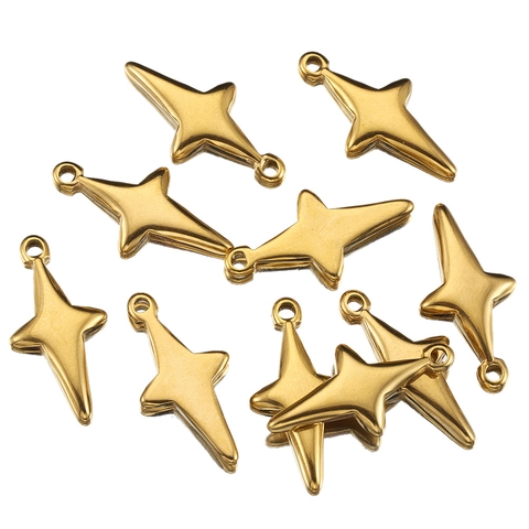 Edelstahl Stern Anhänger Sternschliff Charms Nordstern Für DIY Schmuckherstellung Halskette Armband Zubehör Dekoration