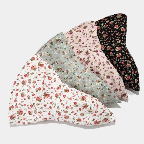 Floral Wide Brim Bucket Hat Women Sun Protection Foldable Polyester Summer Outdoor Beach Hat With Adjustable Drawstring