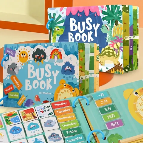Early Education Busy Book Montessori Quiet Toy Reusable Cognitive Interactive Learning Preschool Paper Cardboard