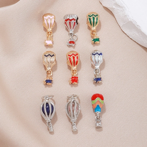 Hot Air Balloon Charm Beads Alloy Enamel Colorful For DIY Bracelet Jewelry Making Cute Cartoon Drip Oil Metal Pendant