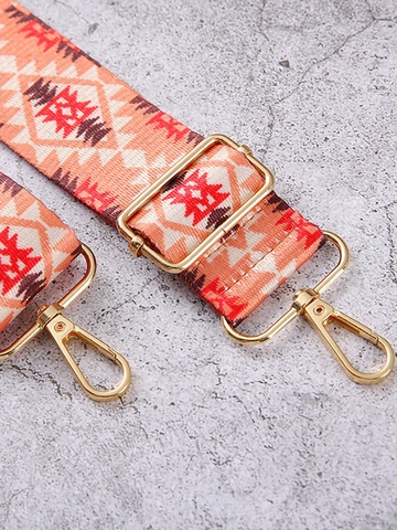 Wide Bag Shoulder Strap Adjustable Nylon Webbing Replacement Belt Bohemian Ethnic Geometric Print For Handbags Crossbody