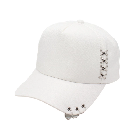 Cappellino Da Baseball In Cotone Da Donna Con Anelli In Metallo E Borchie A Forma Di X Stile Punk Streetwear Cappello Sole