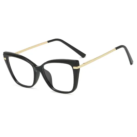 Montatura Occhiali Anti Luce Blu Gatto Per Donna Retro Aste In Metallo Leggero TR90 Occhiali Da Vista Ottici