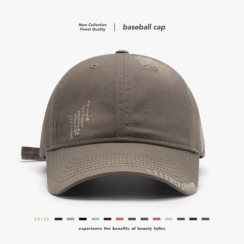 Berretto da Baseball in Cotone Lavato Vintage Distressed per Uomo Donna Cappello da Sole Regolabile Stile Streetwear Retrò Soft Top Dad Hat