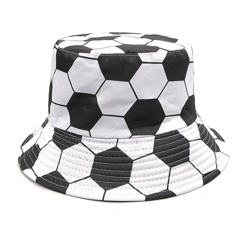 Vissershoed Met Voetbalpatroon Omkeerbaar Polyester Zonbescherming Buiten Sport Unisex