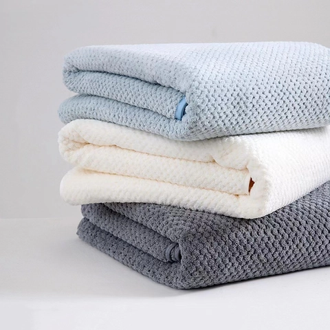 Thickened Coral Fleece Bath Towel Super Absorbent Quick Drying Waffle Weave Soft Towel For Bathroom Shower Home Spa