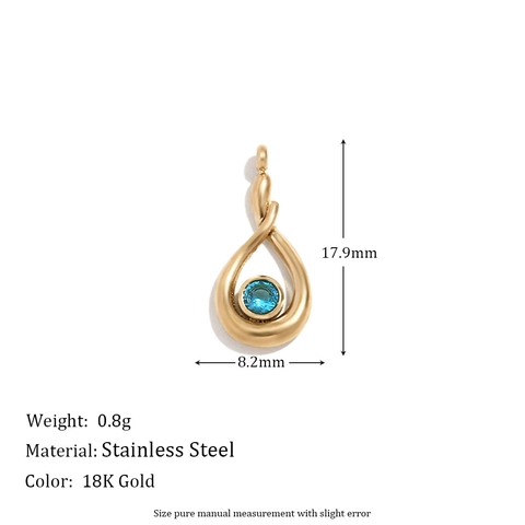 Ciondolo in Acciaio Inossidabile Placcato Oro con Zirconia a Goccia d'Acqua Design di Nicchia Lacrima d'Angelo Ciondolo Solo per Gioielli Donna