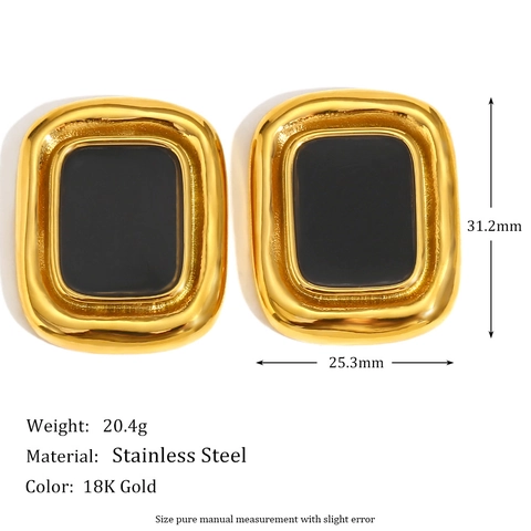 Vintage 18K Gold Plated Stainless Steel Stud Earrings For Women Flower Geometric Sun Star Artificial Pearl Zircon Fashion Jewelry