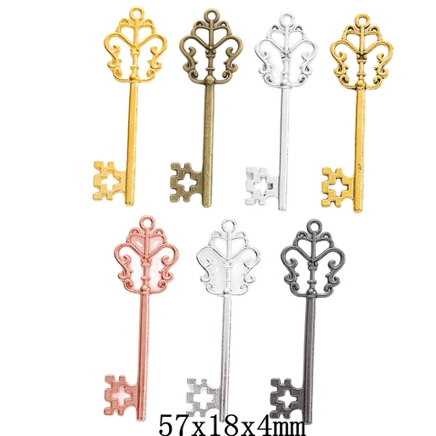 Pendenti Forma Chiave Vintage Lega Metallo Farfalla Cava DIY Produzione Gioielli Forniture Artigianato Stile Antico Per Collane
