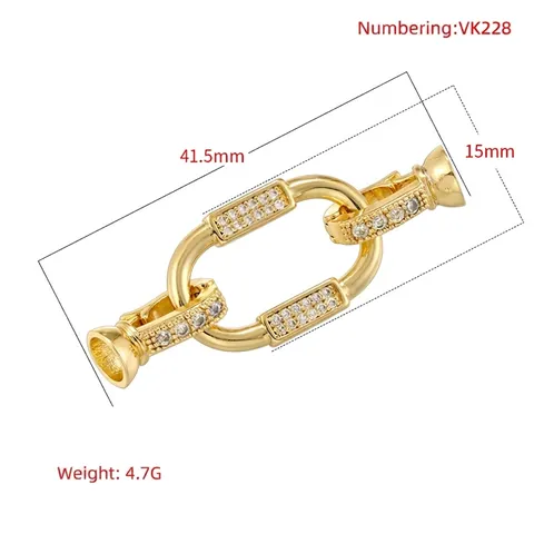 Chiusura Per Connettore Per Gioielli In Rame Placcato Oro Con Zirconi Per La Creazione Di Collane E Bracciali DIY