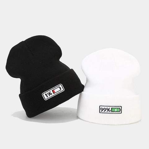 Berretto Beanie Maglia Acrilica Ricamo Batteria Patch Slouchy Hip Hop Streetwear Caldo Inverno Uomo Donna