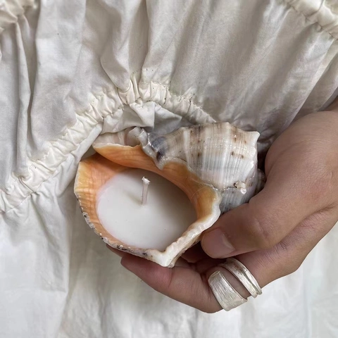 Natural Sea Shell Scented Candle Handmade Conch Shell Vegetable Wax Aromatherapy Mediterranean Style Home Decor Gift