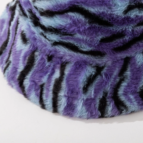 Sombrero de Pescador de Piel Sintética para Mujer Invierno Cálido Felpa Tie Dye Patrón de Cebra Suave Gorra de Pescador para Aire Libre Diario Accesorio de Moda