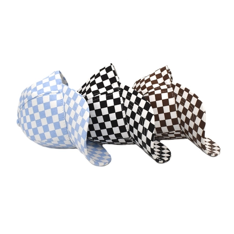 Cappello Da Baseball In Cotone Con Motivo A Scacchi Tesa Curva Regolabile Protezione Solare Cappello Streetwear Unisex
