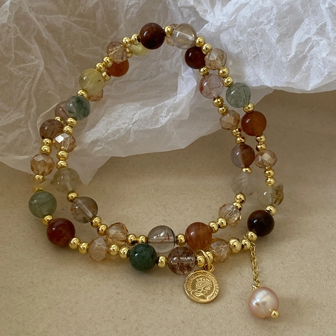 Bracciale Retrò Francese Con Perle Artificiali Per Donna Gioielli Da Mano Eleganti Placcati In Oro Di Lusso Regalo Estetico