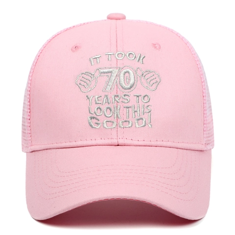 Regalo 70 Compleanno Cappello Da Baseball Cotone Ricamato Trucker Rete Traspirante Regolabile Parasole All'aperto