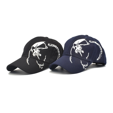 Gorra De Béisbol Con Bordado De Calavera Algodón Ajustable Protección Solar Al Aire Libre Streetwear Para Hombres Y Mujeres